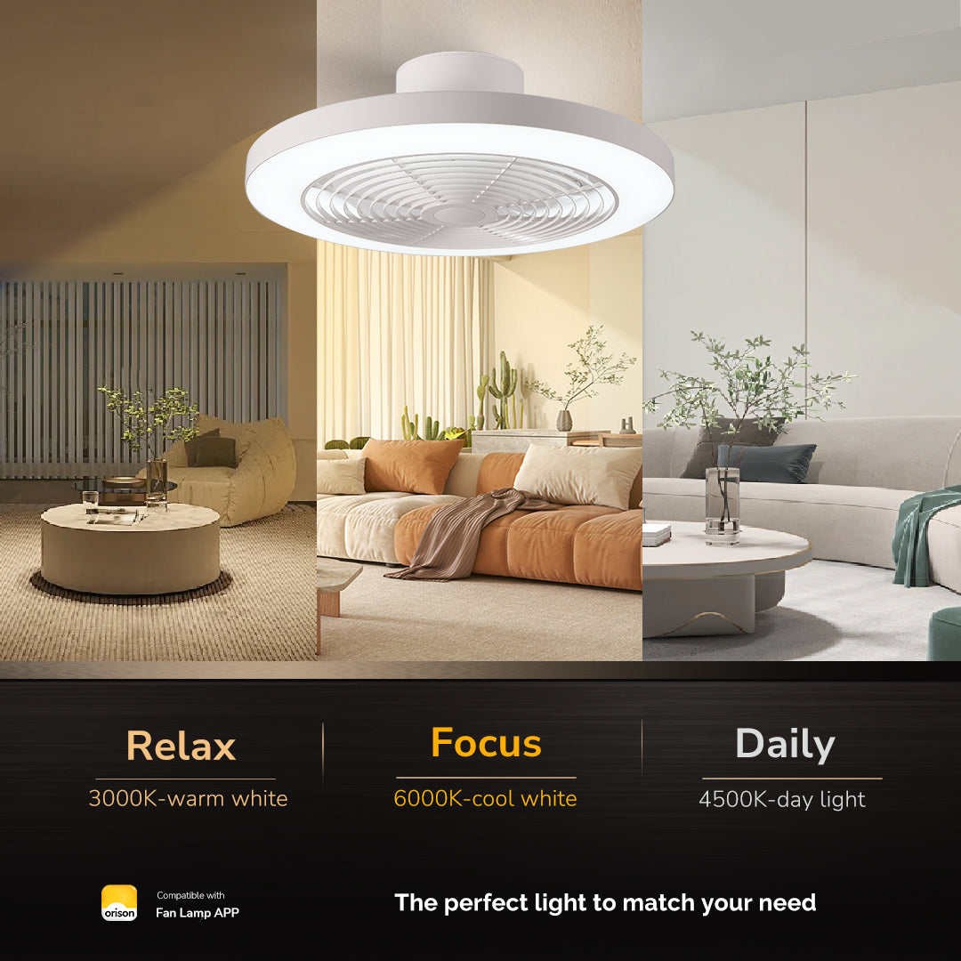19.7" Orison Low Profile Ceiling Fan With Light