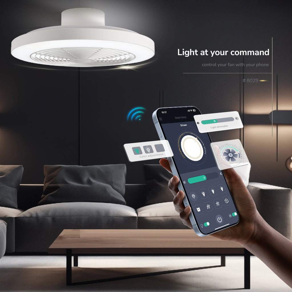 19.7" Orison Low Profile Ceiling Fan With Light