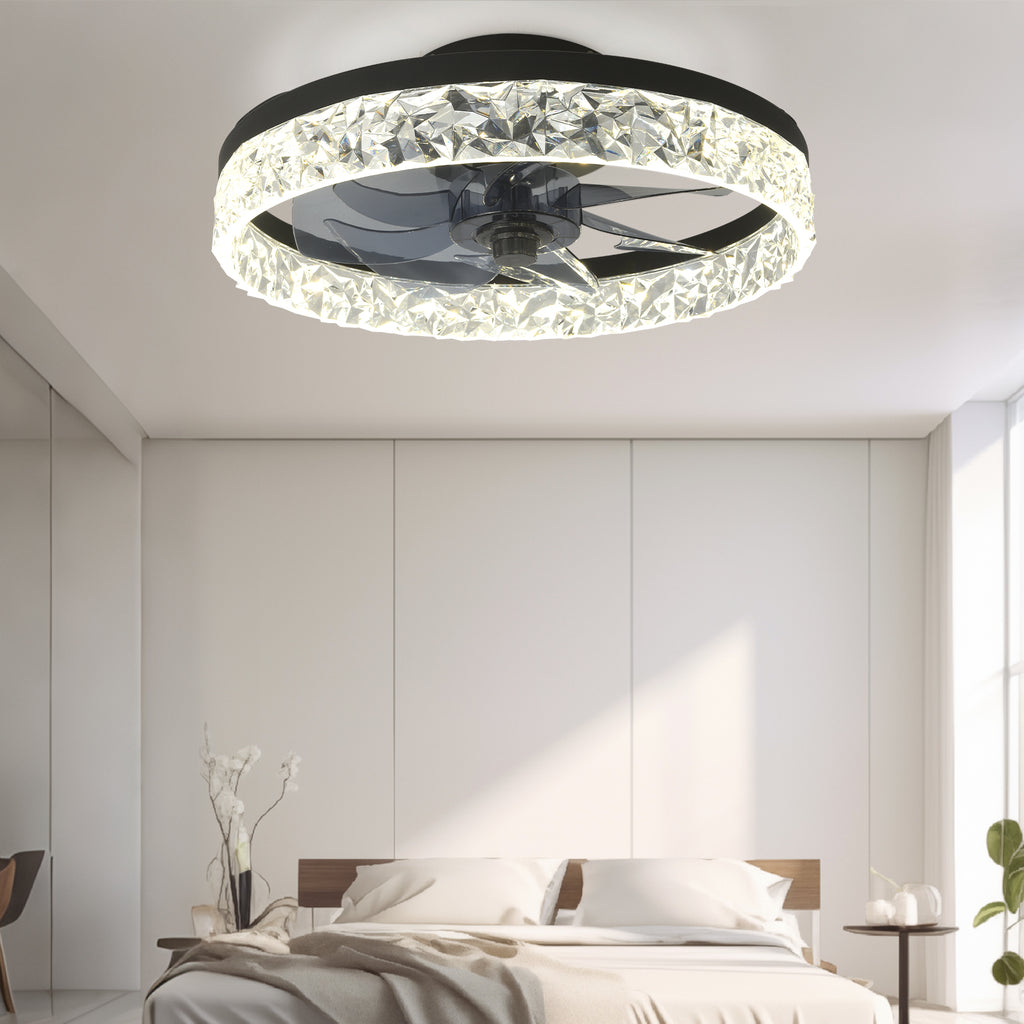 16" Orison Low Profile Ceiling Fan with Dimmable Light, Remote/App Control
