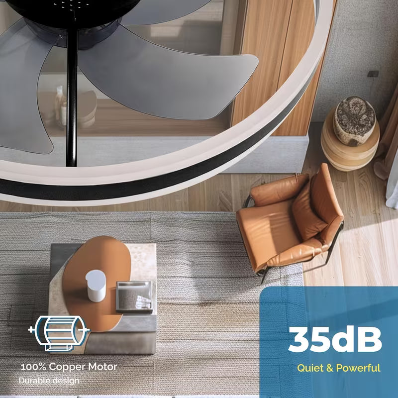 19.7" Orison Modern Small Ceiling Fan With Light