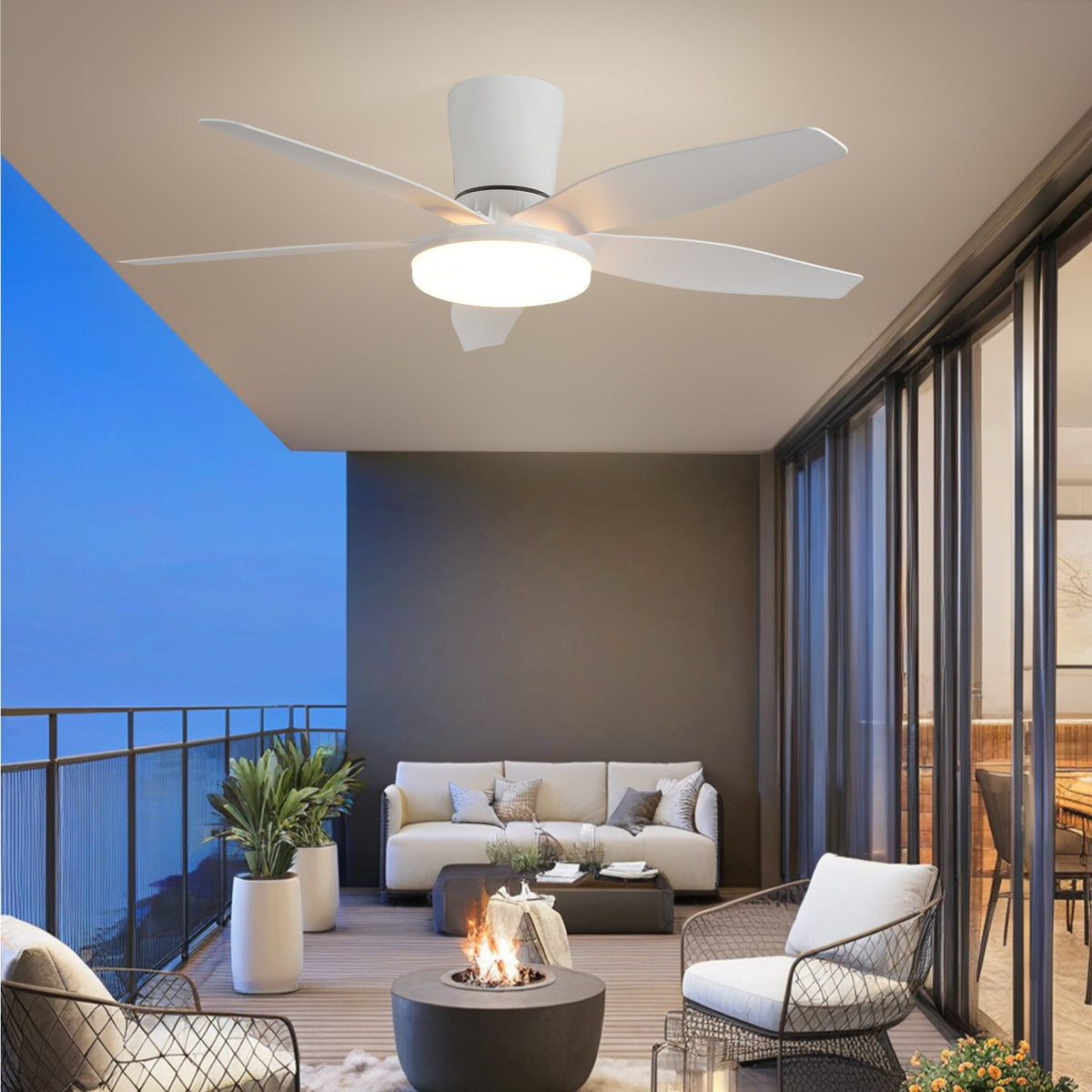 42" Orison Ceiling Fan with Light, Dimmable LED Lighting, Remote/APP Control
