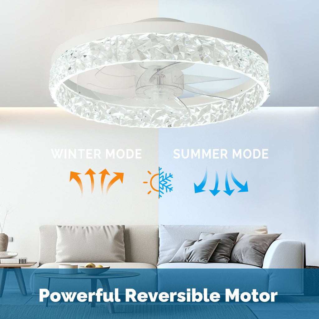 16" Orison Low Profile Ceiling Fan with Dimmable Light, Remote/App Control