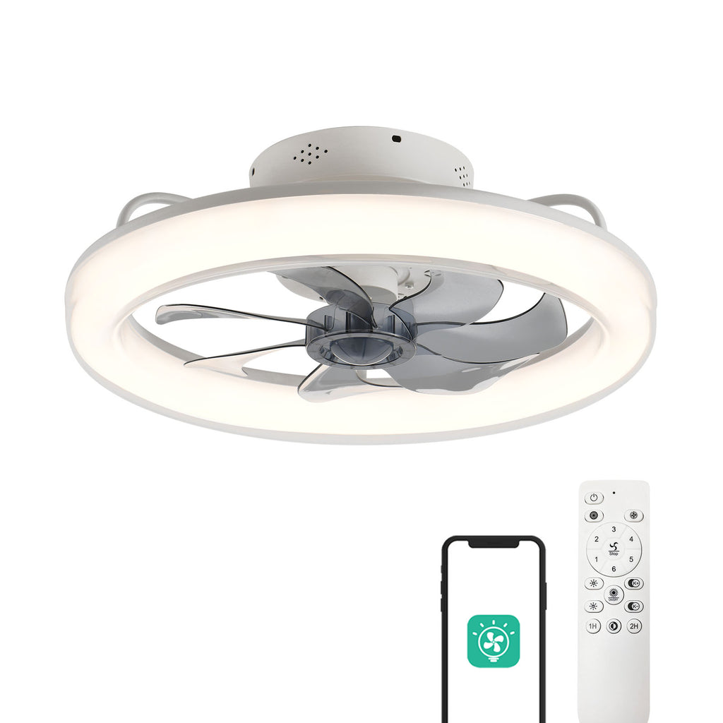 20" CHANFOK  Low Profile Ceiling Fan with Light with APP/Remote Control