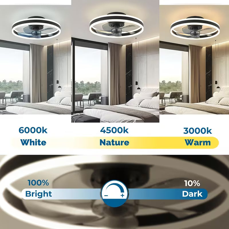 19.7" Orison Modern Small Ceiling Fan With Light