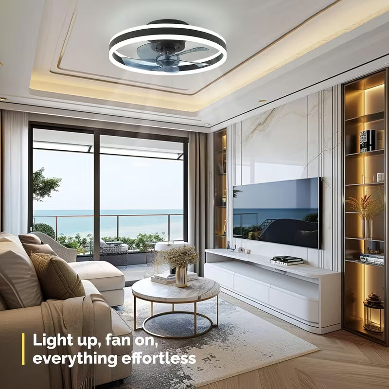 19.7" Orison Modern Small Ceiling Fan With Light