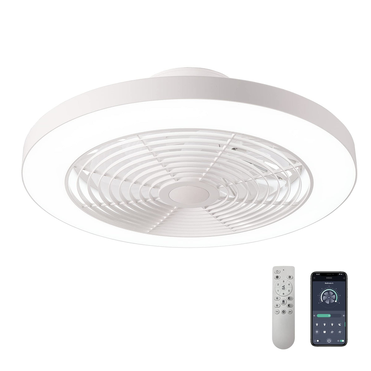 19.7" Orison Low Profile Ceiling Fan With Light