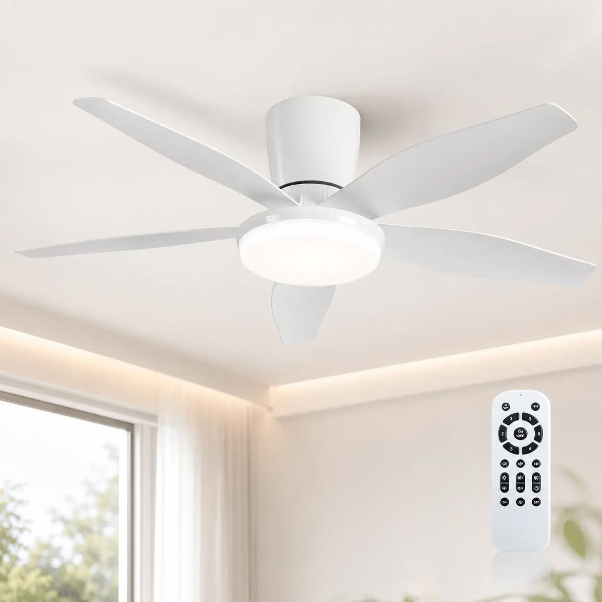 42" Orison Ceiling Fan with Light, Dimmable LED Lighting, Remote/APP Control