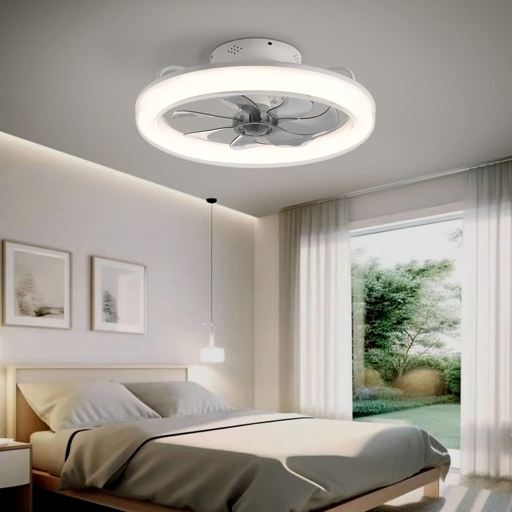 20" CHANFOK  Low Profile Ceiling Fan with Light with APP/Remote Control