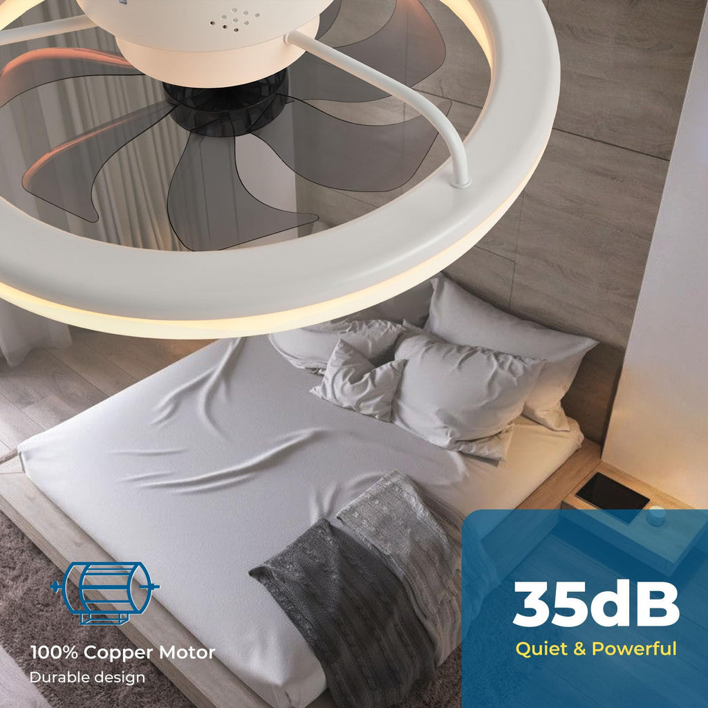 20" CHANFOK  Low Profile Ceiling Fan with Light with APP/Remote Control